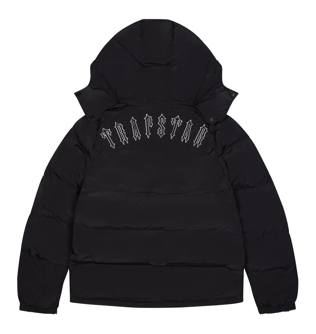 TRAPSTAR IRONGATE DETACHABLE HOODED PUFFER - BLACK/WHITE