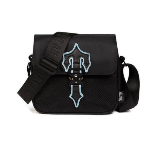 TRAPSTAR IRONGATE T CROSS-BODY BAG - BLACK/ICE BLUE
