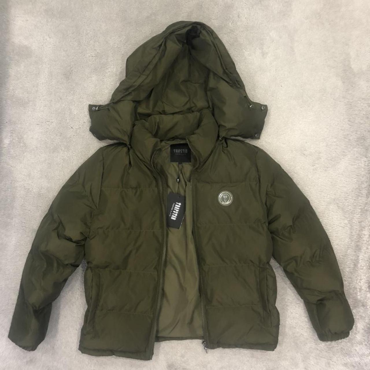 TRAPSTAR IRONGATE DETACHABLE HOODED PUFFER - OLIVE GREEN