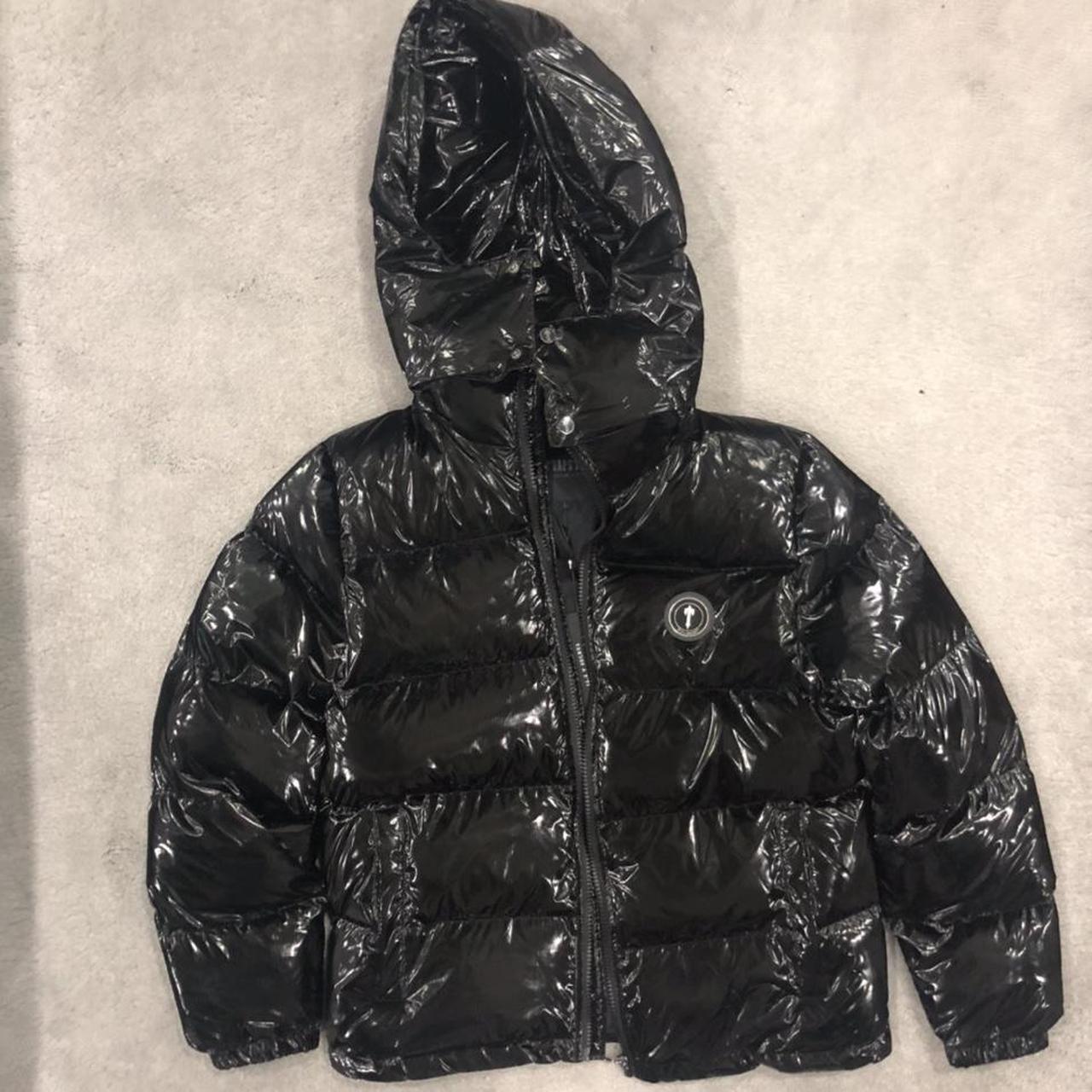 TRAPSTAR IRONGATE DETACHABLE HOODED PUFFER - SHINY BLACK