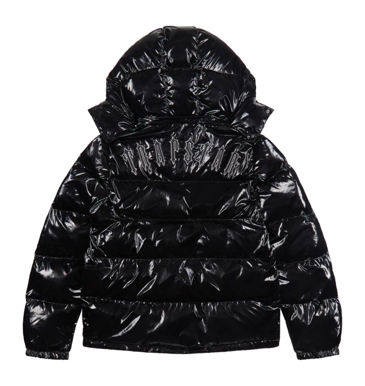 TRAPSTAR IRONGATE DETACHABLE HOODED PUFFER - SHINY BLACK