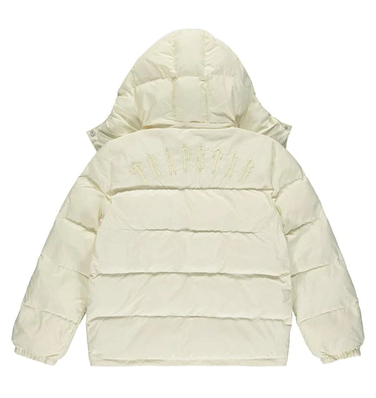 TRAPSTAR IRONGATE DETACHABLE HOODED PUFFER - CREAM