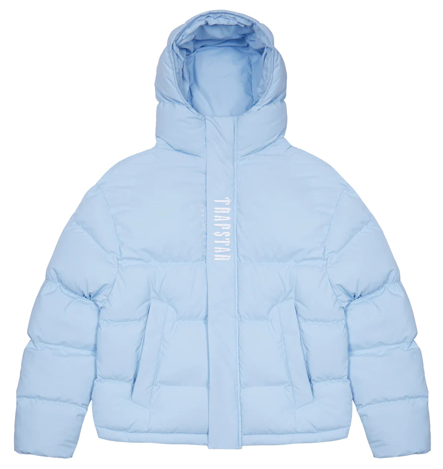 TRAPSTAR DECODED HOODED PUFFER 2.0 - ICE BLUE [NEW IN]