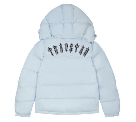 [USED] TRAPSTAR IRONGATE DETACHABLE HOODED PUFFER - ICE BLUE